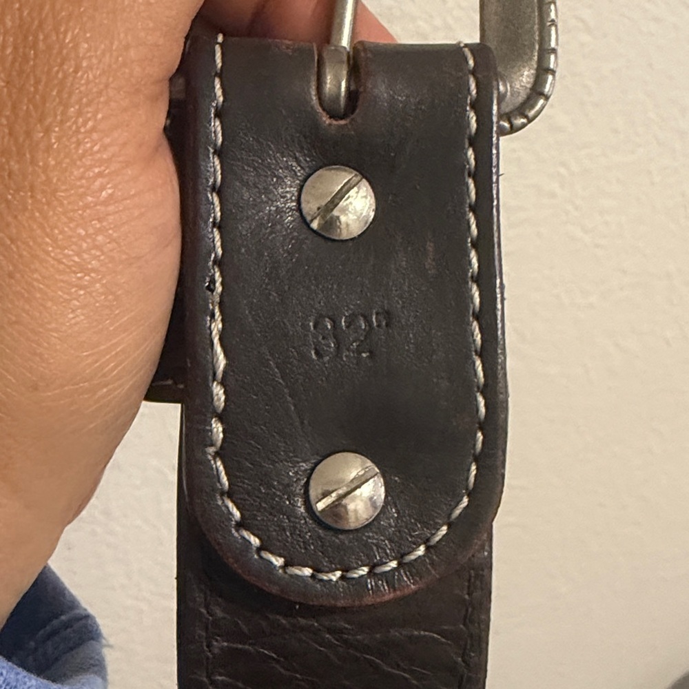 TWISTED X BEADED BLUE & RED FASHION WESTERN LEATHER BELT - Picture 5 of 9